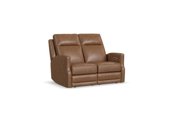 Maxwell Cedar Leather Power Reclining Loveseat