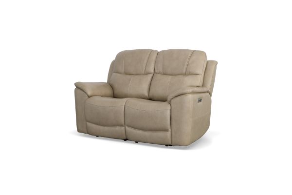 Crew Pebble Leather Power Reclining Loveseat