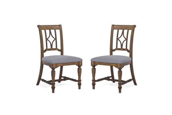 Plymouth Gray Pair of Upholstered Dining Chairs