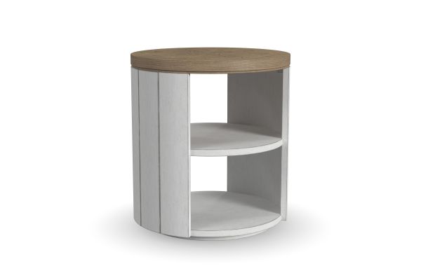 Melody White Round End Table
