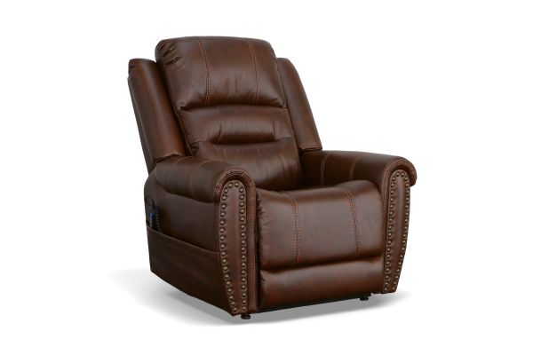 Oscar Pumpernickel Fabric Power Lift Recliner