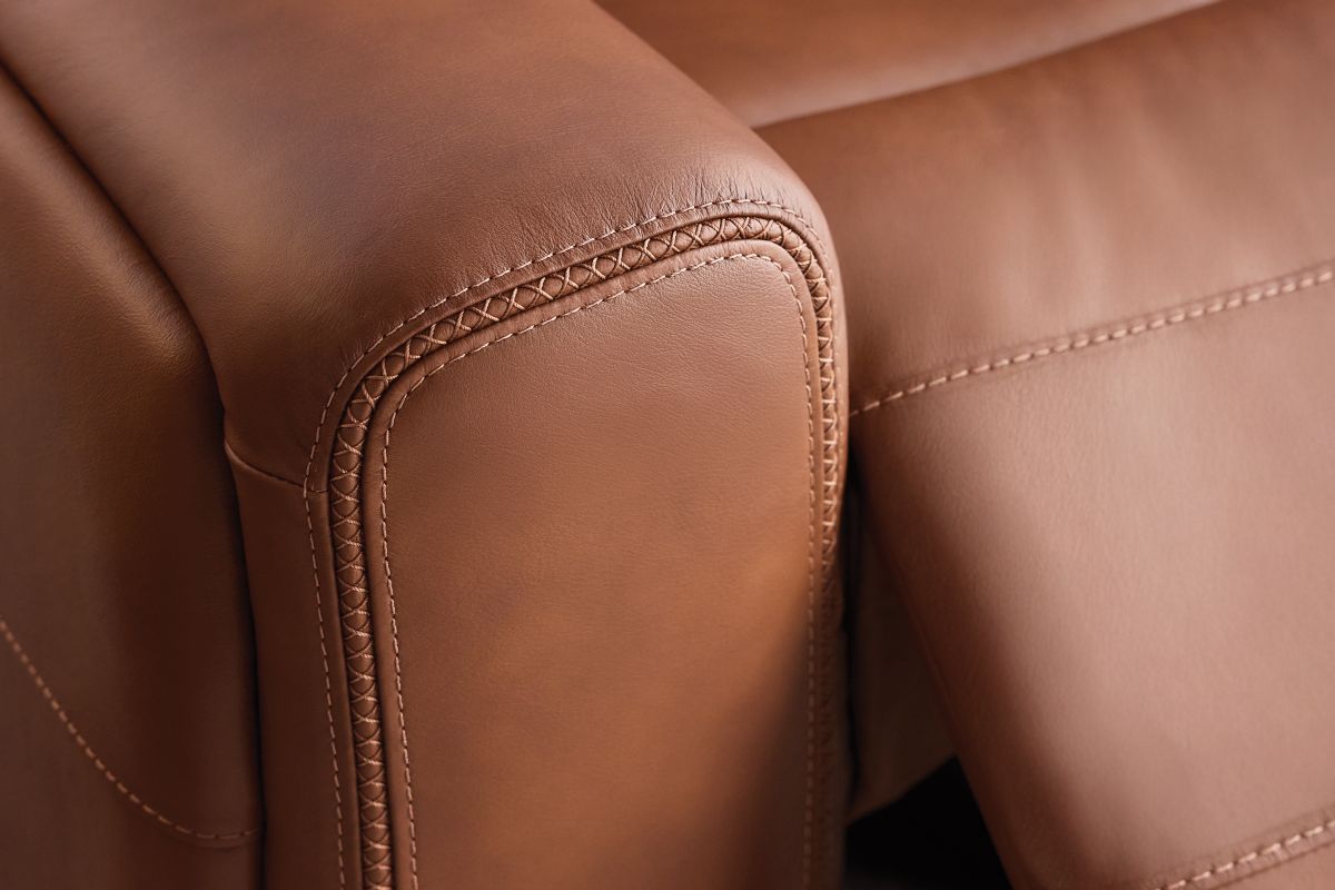 Linton Caramel Triple Power Reclining Console Loveseat 17