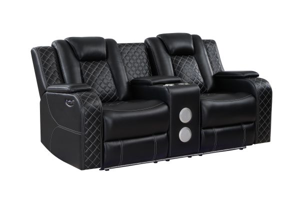 Radiant Power Reclining Loveseat - Black