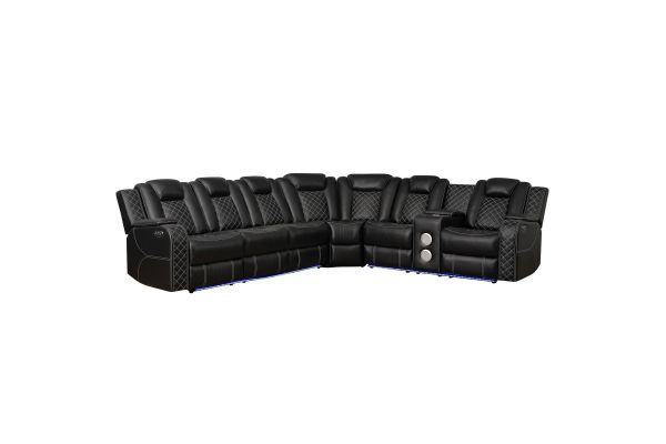 Radiant 3-Piece Reclining Sectional - Black