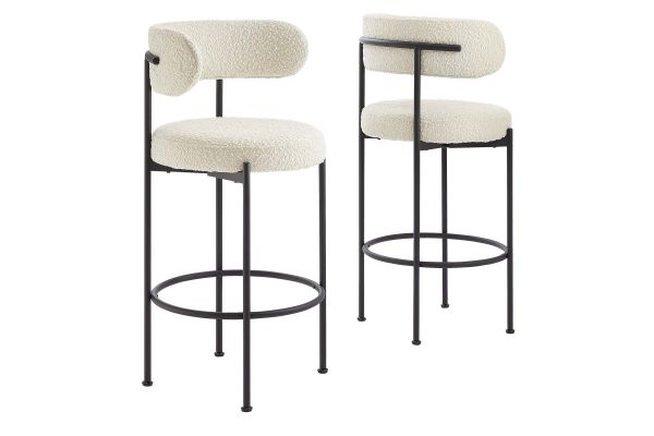 Albie Boucle Fabric Bar Stools Set of 2