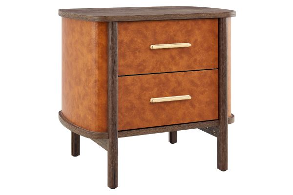 Coralie 2-Drawer Curved Vegan Leather Nightstand by Modway