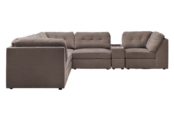 Rio Chocolate 6-Piece Sectional with Media Storage Console