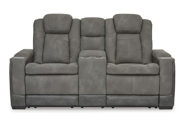 Next-Gen Slate Durapella Power Reclining Loveseat With Console