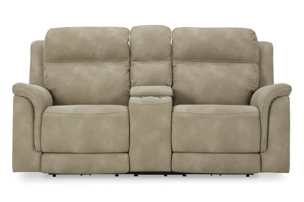 Next-Gen Sand Durapella Power Reclining Loveseat With Console