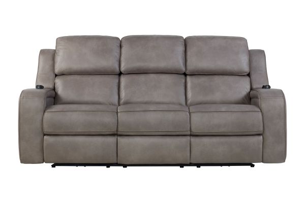 Pulse Brown Dual Power Reclining Sofa with Air Massage