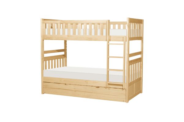 Bartly Natural Pine Twin/Twin Bunk Bed with Trundle and Chest
