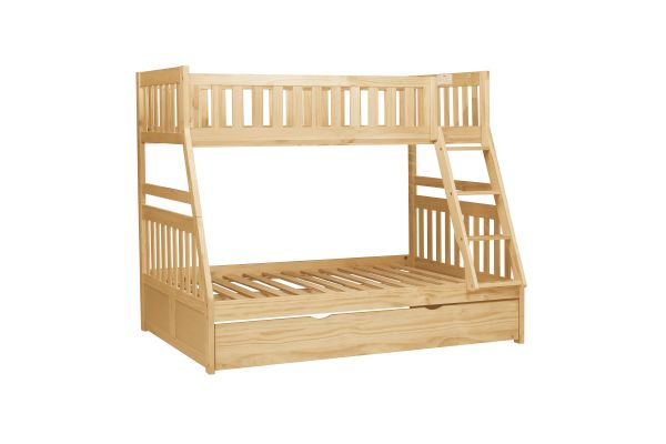 Bartly Natural Pine Twin/Full Bunk Bed with Trundle and Chest