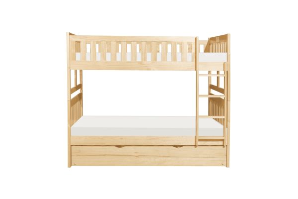 Bartly Natural Pine Full/Full Bunk Bed with Twin Trundle