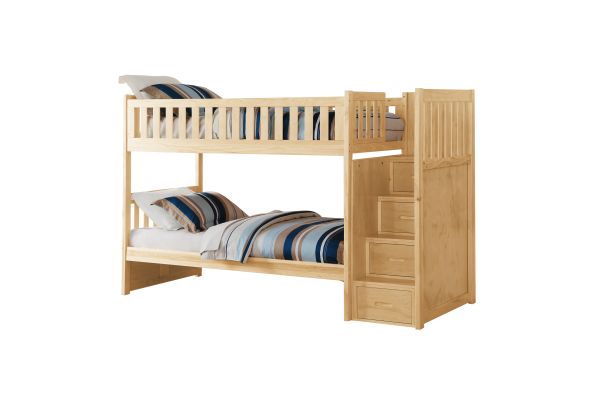 Bartly Natural Pine Twin/Twin Step Bunk Bed