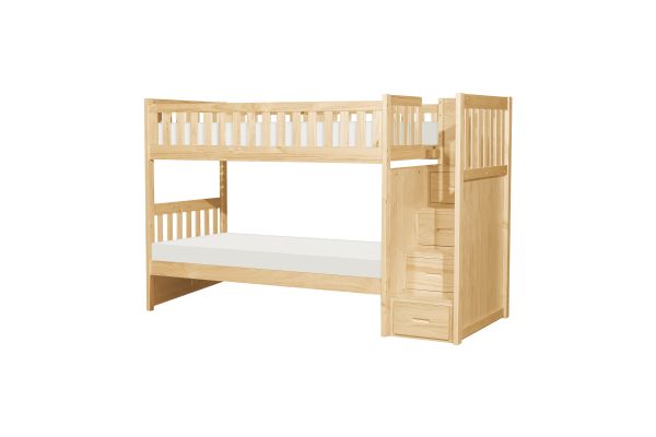 Bartly Natural Pine Twin/Twin Step Bunk Bed and Chest