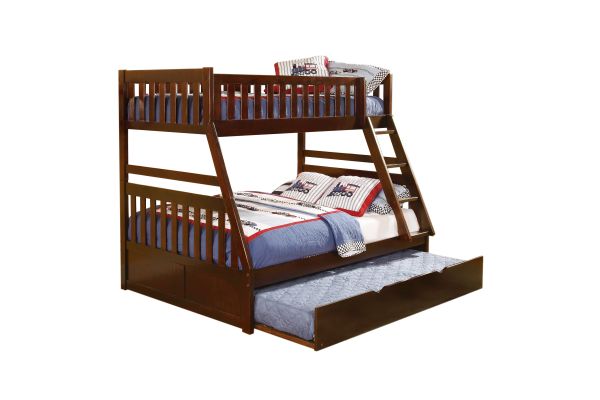 Rowe Dark Cherry Twin/Full Bunk Bed with Trundle