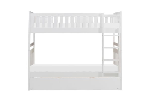 Galen White Twin/Twin Bunk Bed with Trundle