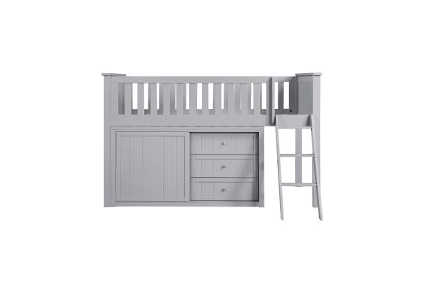 Orion Gray Low Loft Bunk with Dresser