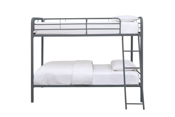 Lunar II Twin/Twin Metal Bunk Bed with Guard Rail - Gray Finish