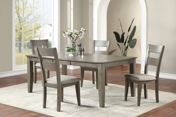 Mango Grey Extendable Dining Table + 4 Chairs