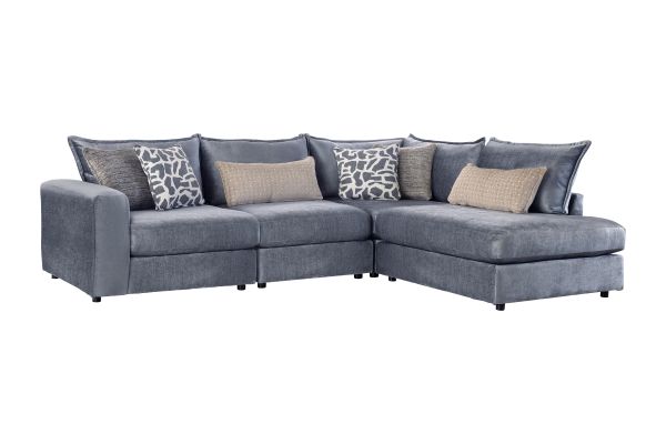 DreamTwo Steel 4-Piece Sectional with Right Arm Facing Bump Chaise 
