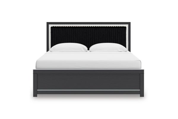 Zuraleus King Upholstered Panel Bed - Black