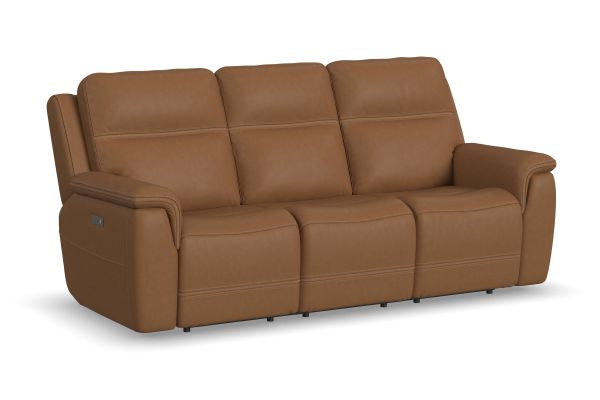 Stephen Brown Leather Triple Power Reclining Sofa