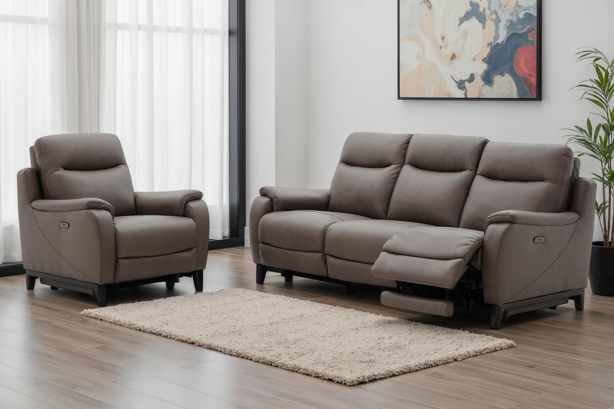 Marco Sable Dual Power Leather Recliner 10