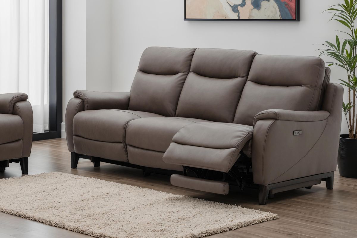 Marco Sable Dual Power Leather Reclining Sofa 10