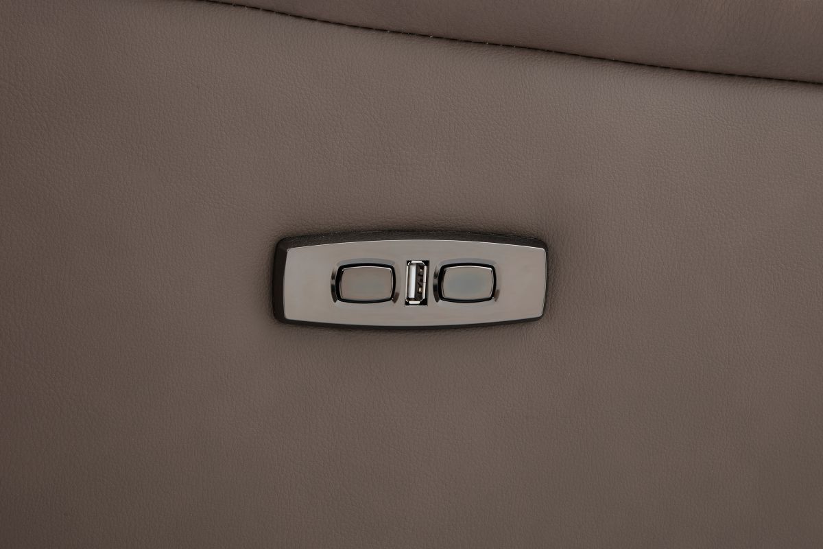 Marco Sable Dual Power Leather Reclining Loveseat 8