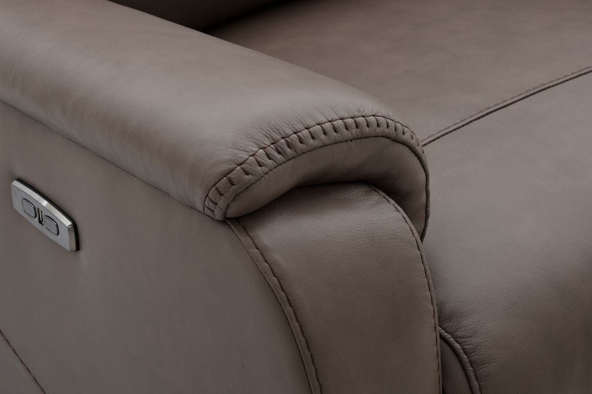 Marco Sable Dual Power Leather Reclining Loveseat 7