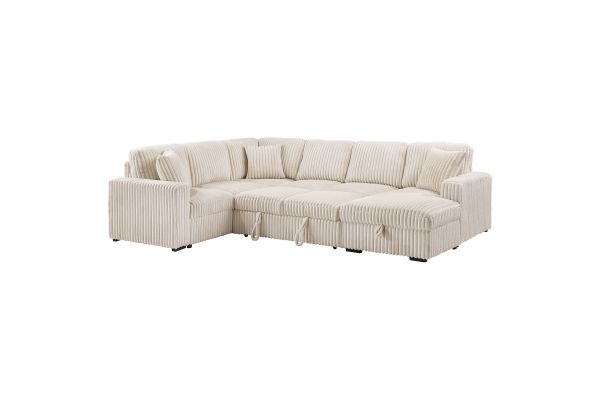 Devonshire Camel Sleeper Sectional Sofa 