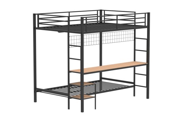 Campus Full / Twin Workstation Bunk Bed - Black