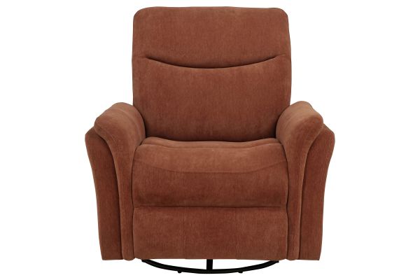 Adler Upholstered Power Swivel Glider Recliner - Rust
