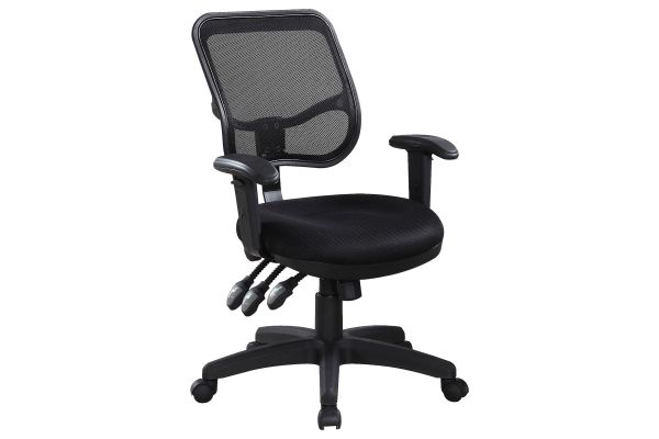 Rollo Upholstered Adjustable Ergonomic Office Chair Black