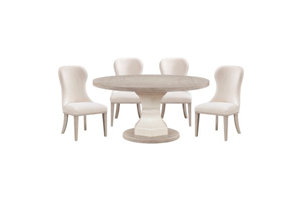 Lofton Two-Tone 5-Piece Dining Set with Round Dining Table