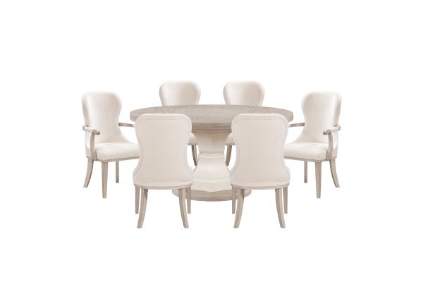 Lofton Two-Tone 7-Piece Dining Set with Round Dining Table