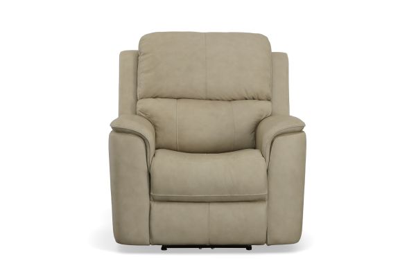  Oliver Beige Leather Triple Power Recliner