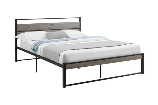 Monarch Specialties I 6071Q -  Grey Queen Platform Bed