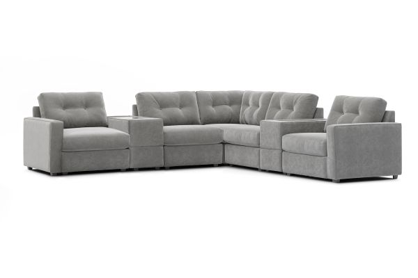 ModularOne Granite 7-Piece Power Reclining Sectional with Two E-Consoles