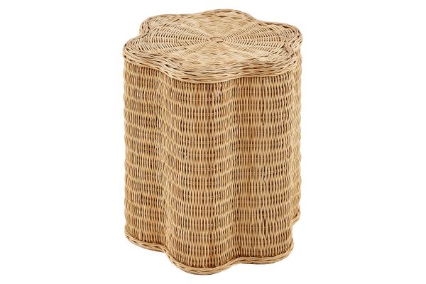 Erika Scalloped Natural Rattan Side Table by Modway