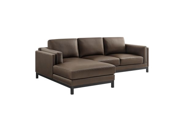 Roscoe Left-Facing Espresso Sectional Sofa with Chaise by Modway