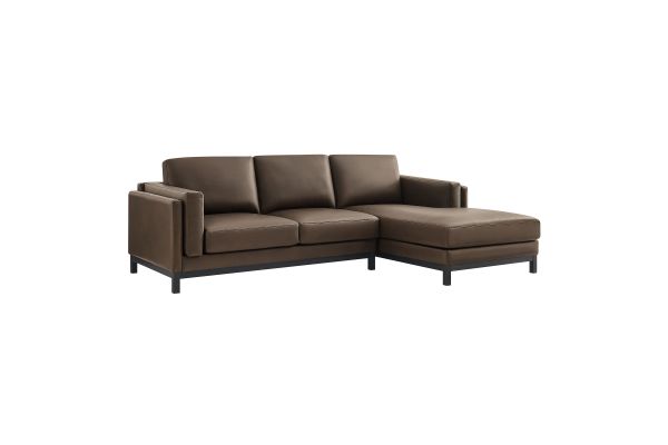 Roscoe Right-Facing Espresso Sectional Sofa with Chaise by Modway